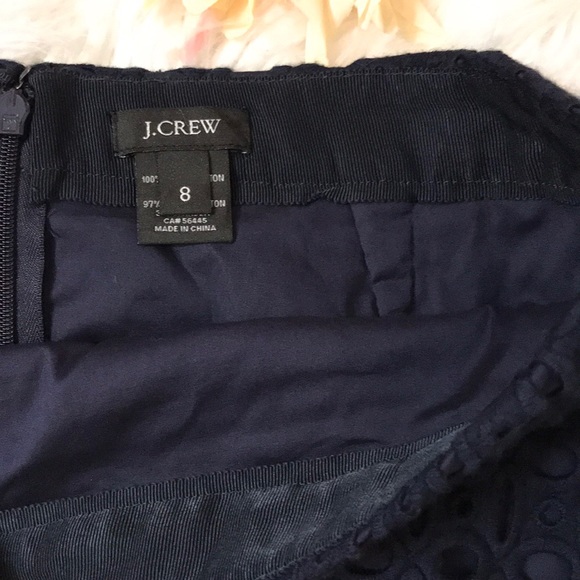 J.Crew Navy Blue Eyelet Skirt - Picture 4 of 5